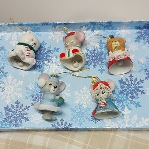 Vintage Christmas L'il Chimers Ceramic Ornaments